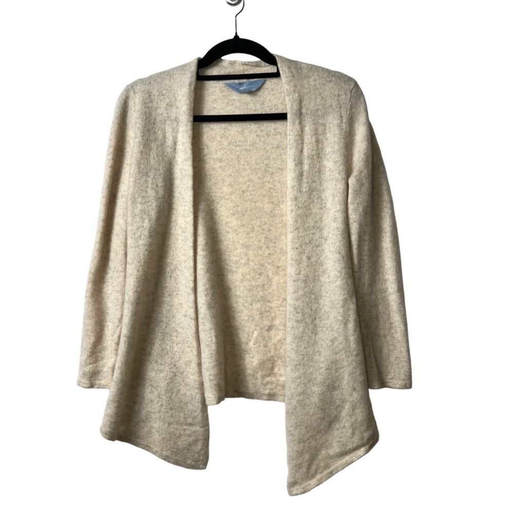Magnolia Grace Oatmeal 100% Cashmere Open‎ Front Waterfall Cardigan Mens M